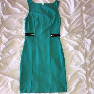 Fitted turquoise dress